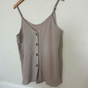 Elegant Beige Button-Down Women's Top